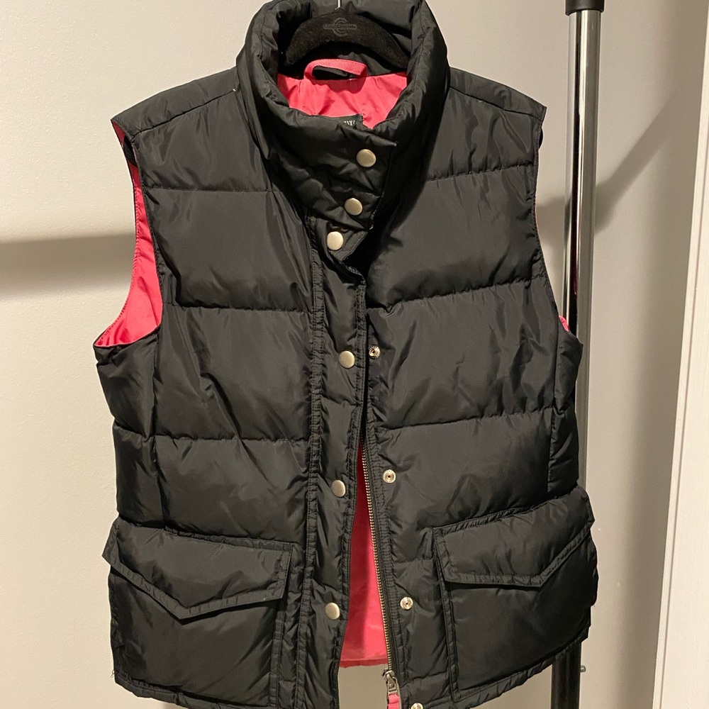Jcrew black puffer vest XS